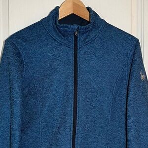 Spyder Women’s Blue Heathered Full-Zip Fleece Jacket L, Gorpcore Outdoor Skiing